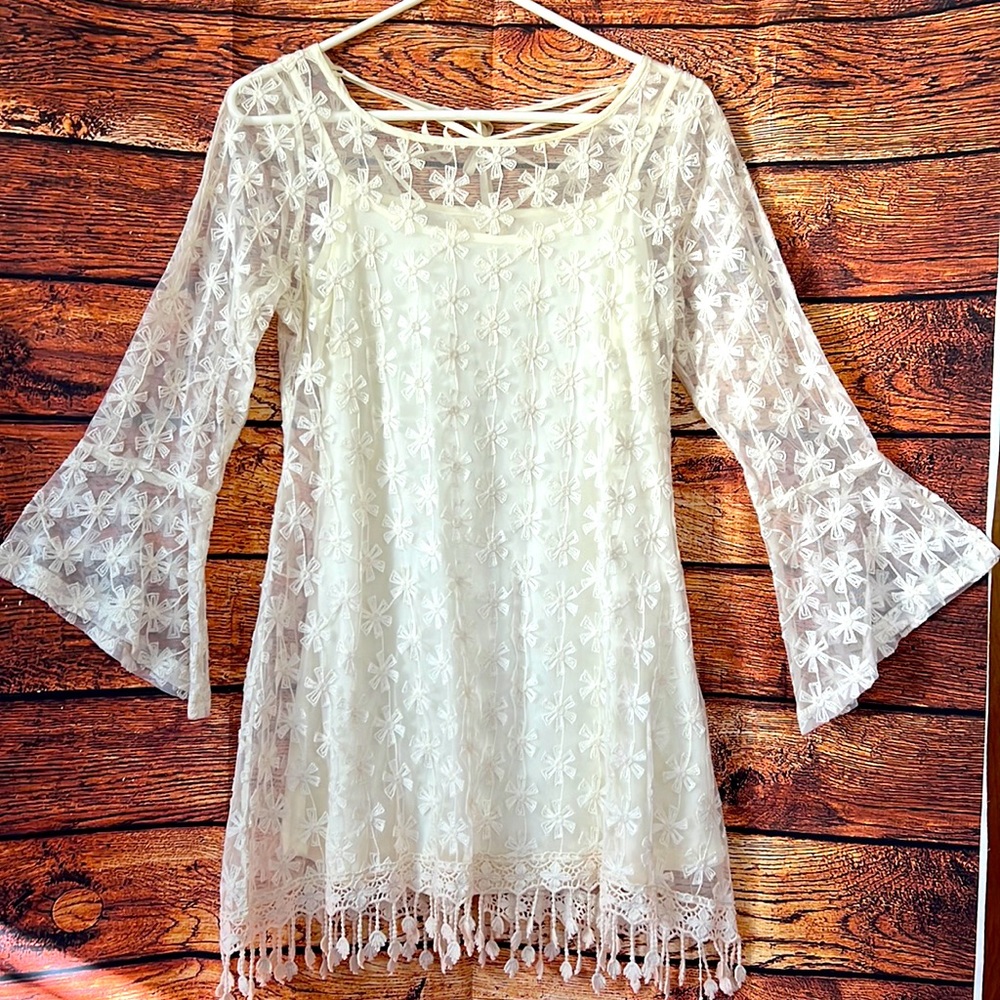 Lace blouse/dress with cami.